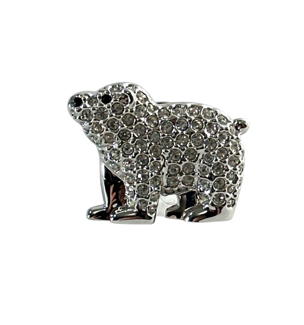 Swarovski 2011 SCS Polar Bear Event Pin 1062850 Crystal Brooch Signed